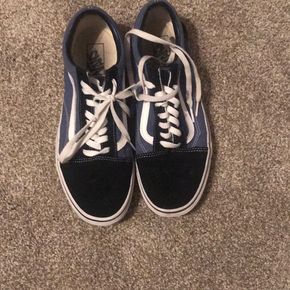 Blue and Black Vans Shoes